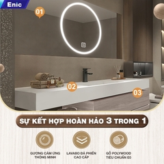 Bộ tủ gương lavabo phòng tắm size lớn cao cấp Enic LT 100cm – 160cm