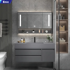 Bộ tủ gương lavabo phòng tắm cao cấp Enic T03 – Gỗ mới 60cm – 120cm