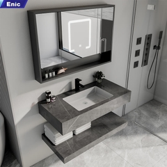Bộ tủ gương lavabo phòng tắm 2 tầng cao cấp Enic 2T 50cm – 100cm