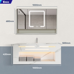 Bộ tủ chậu lavabo gương led nhà tắm Wolf Bath NK03 80 – 100cm