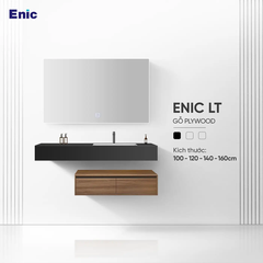 Bộ tủ gương lavabo phòng tắm size lớn cao cấp Enic LT 100cm – 160cm