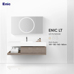 Bộ tủ gương lavabo phòng tắm size lớn cao cấp Enic LT 100cm – 160cm