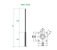 CỘT ĐÈN TRANG TRÍ THÂN THÉP BMC-DC01