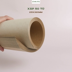 Giấy kraft Nhật nâu 1 mặt xấp 50 tờ