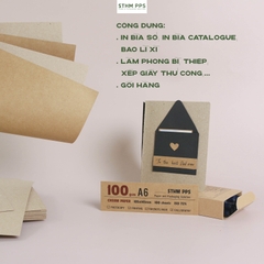 Giấy kraft Nhật nâu 1 mặt xấp 50 tờ