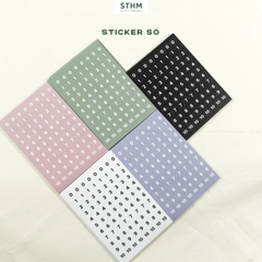 Giấy tự dính (sticker) A6 Chữ và Số xấp 5 tờ