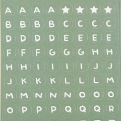 Giấy tự dính (sticker) A6 Chữ và Số xấp 5 tờ