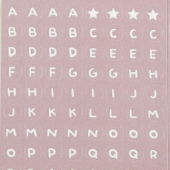 Giấy tự dính (sticker) A6 Chữ và Số xấp 5 tờ