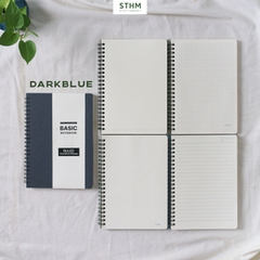 Sổ tay lò xo bìa trơn Basic notebook A5