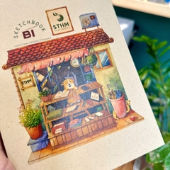 Sổ tay lò xo bìa cứng vẽ chì Bí Sketchbook A5 giấy kem 190gsm