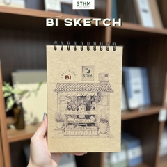 Sổ tay lò xo bìa cứng vẽ chì Bí Sketchbook A5 giấy kem 190gsm