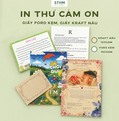 Giấy kem 190gsm/Kraft 150gsm in theo yêu cầu bộ 50 tờ
