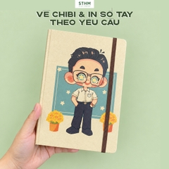 Sổ tay may chỉ in CHIBI bìa cứng TYC A5