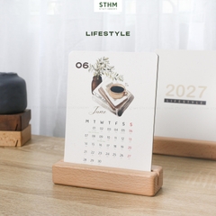 Lịch bàn đế gỗ 2027 - Không kèm đế gỗ