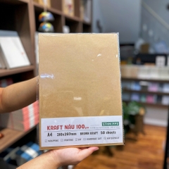 Giấy kraft nâu 2 mặt xấp 50 tờ