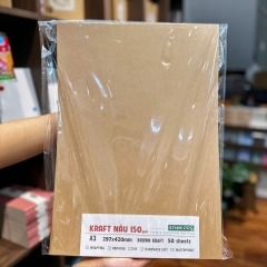 Giấy kraft nâu 2 mặt xấp 50 tờ