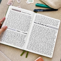 Sổ tay may chỉ bìa cứng PU A5 Nhật ký đọc sách Reading Jounal