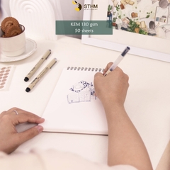 Sổ tay lò xo vẽ chì Dreamgarden Sketchbook Giấy kem 130gsm