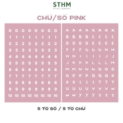 Giấy tự dính (sticker) A6 Chữ và Số xấp 5 tờ