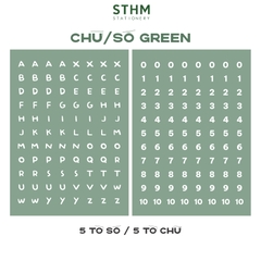 Giấy tự dính (sticker) A6 Chữ và Số xấp 5 tờ