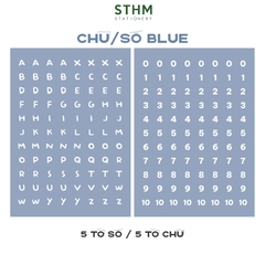 Giấy tự dính (sticker) A6 Chữ và Số xấp 5 tờ
