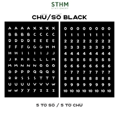 Giấy tự dính (sticker) A6 Chữ và Số xấp 5 tờ