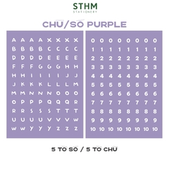 Giấy tự dính (sticker) A6 Chữ và Số xấp 5 tờ