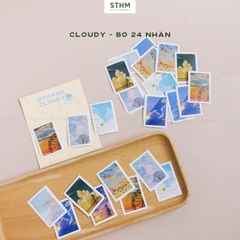 Giấy tự dính (sticker) hình con tem bộ 24 cái