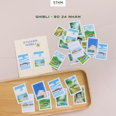 Giấy tự dính (sticker) hình con tem bộ 24 cái