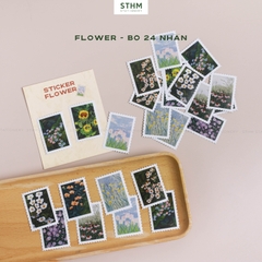 Giấy tự dính (sticker) hình con tem bộ 24 cái