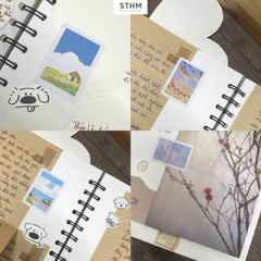 Giấy tự dính (sticker) hình con tem bộ 24 cái