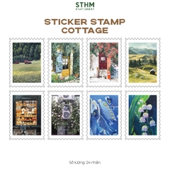 Giấy tự dính (sticker) hình con tem bộ 24 cái