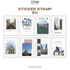 Giấy tự dính (sticker) hình con tem bộ 24 cái