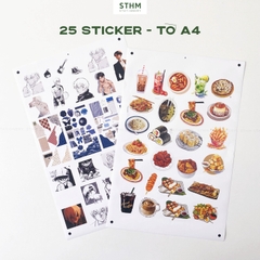 Giấy tự dính (sticker) in theo yêu cầu A4  (25 cái nhãn)