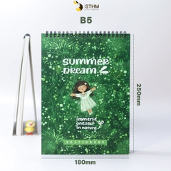 Sổ tay lò xo vẽ chì Summerdream Sketchbook Giấy kem 130gsm