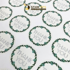 Giấy tự dính (sticker) cắt demi hình tròn xấp 4 tờ A4
