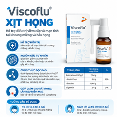 Xịt họng VISCOFLU® ORAL SPRAY 20ML  - Hỗ trợ giảm đau rát, bảo vệ niêm mạc 20ml