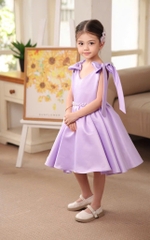 Đầm Violet - Đầm cổ tim nơ vai