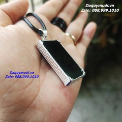 DÂY CHUYỀN NGỌC BÍCH MÀU ĐEN BỌC BẠC