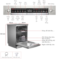 Máy Rửa Chén Độc Lập Bosch SMS4HTI16E Series 4 - 13 Bộ - Xuất xứ Ba Lan - Bảo hành 3 năm