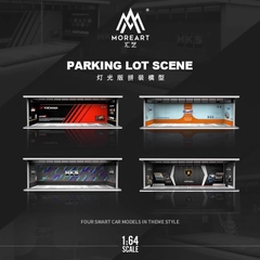 Diorama Lắp Ráp Bãi Đậu Xe Có Đèn Tỉ Lệ 1: 64 Gulf / HKS / Michelin / Advan / Nissan / Hotwheel / Porsche / Mazda /Honda