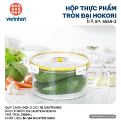 HỘP THỰC PHẨM TRÒN ĐẠI HOKORI 6558-3