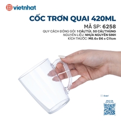 CỐC TRƠN QUAI 420ML 6258