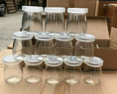 cốc sữa chua thủy tinh trắng