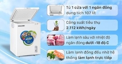 Tủ đông dàn đồng Funiki Hòa Phát 107L HPF AD6107G