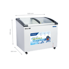 Tủ Đông Mặt Kính Cong Inverter Funiki 280L HSF AD8280.C - Dàn Đồng, Kính Low-E