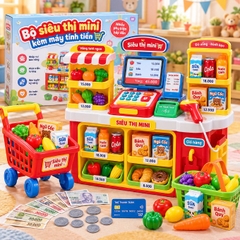 Bộ siêu thị mini kèm máy tính tiền