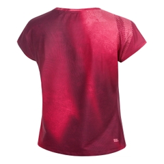 Áo Bidi Badu tay ngắn thể thao tennis/pickleball nữ Freeze Out Dark Red BB110046-9050