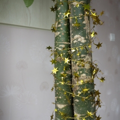 Dây kim tuyến dài 7m5 dạng kẽm đính ngôi sao nhiều mà phụ kiện trang trí cây thông noel trang trí nhà cửa lễ tết năm mới