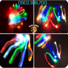 1 CẶP GĂNG TAY GLOVER ĐÈN LED 7 MÀU PHÁT SÁNG NGHỆ THUẬT ĐƯỜNG PHỐ TRANG PHỤC HÓA TRANG HALLOWEEN TRUNG THU